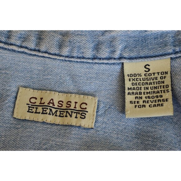 Worrrn Vintage 90s Embroidered Denim Shirt size S - Picture 8 of 10